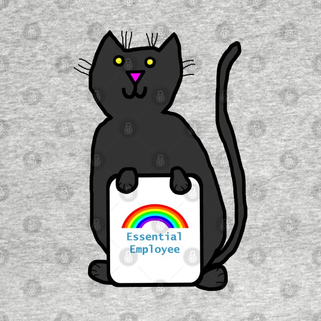 Cute Cat Essential Employee Rainbow by ellenhenryart